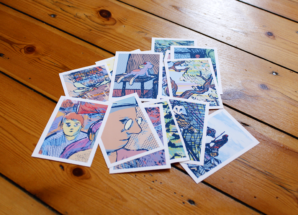photographie d'un petit tas d'ex-libris du livre De l'un·e à l'autre